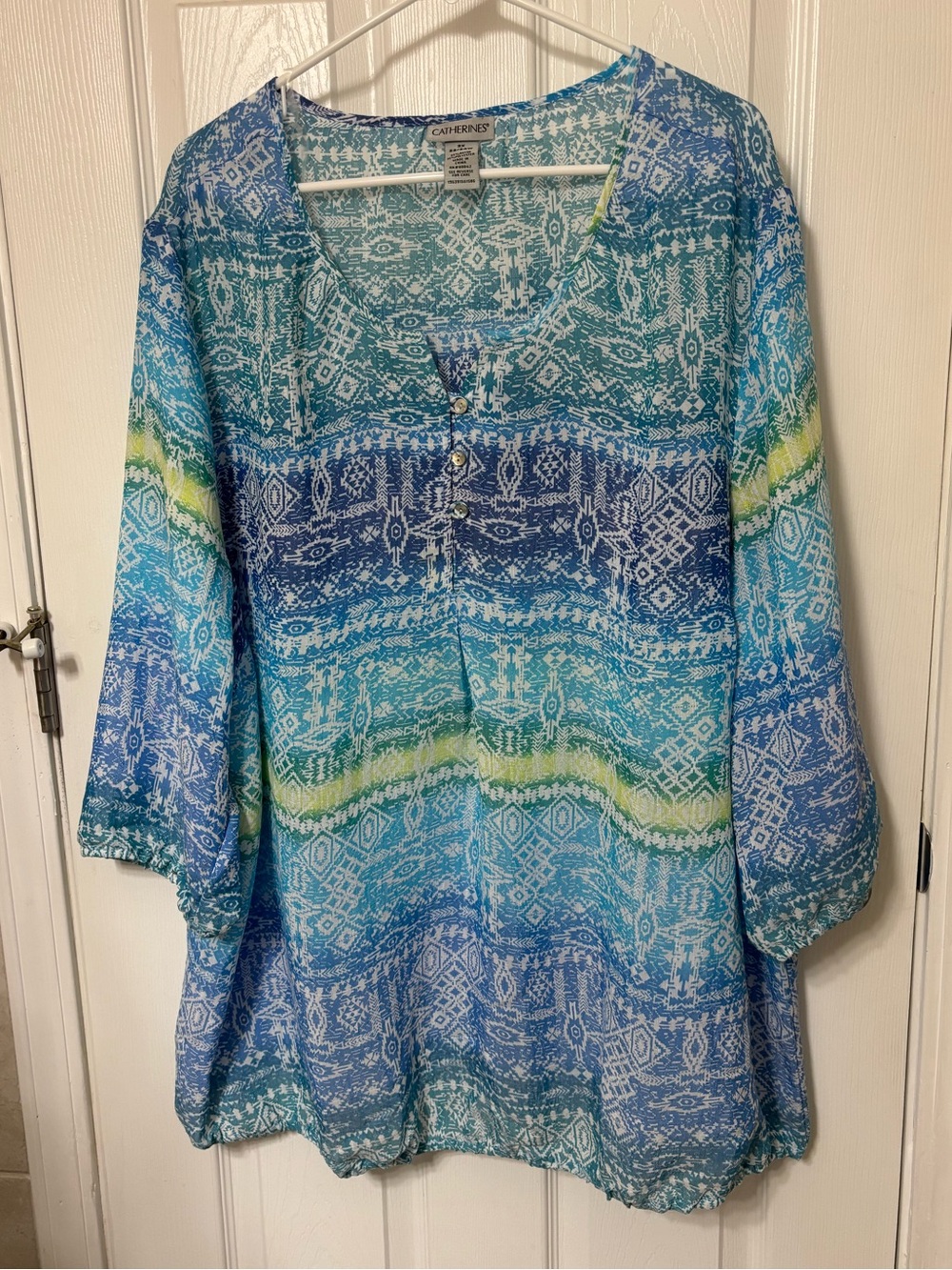 Catherine’s lightweight peasant blouse